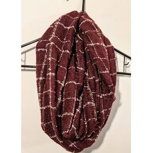 Maroon Patterned Infinity Scarf